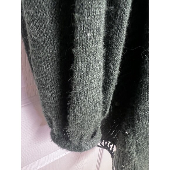 Sisley Green Crochet Tie Front Cardigan Sweater Small S Alpaca - Picture 5 of 6